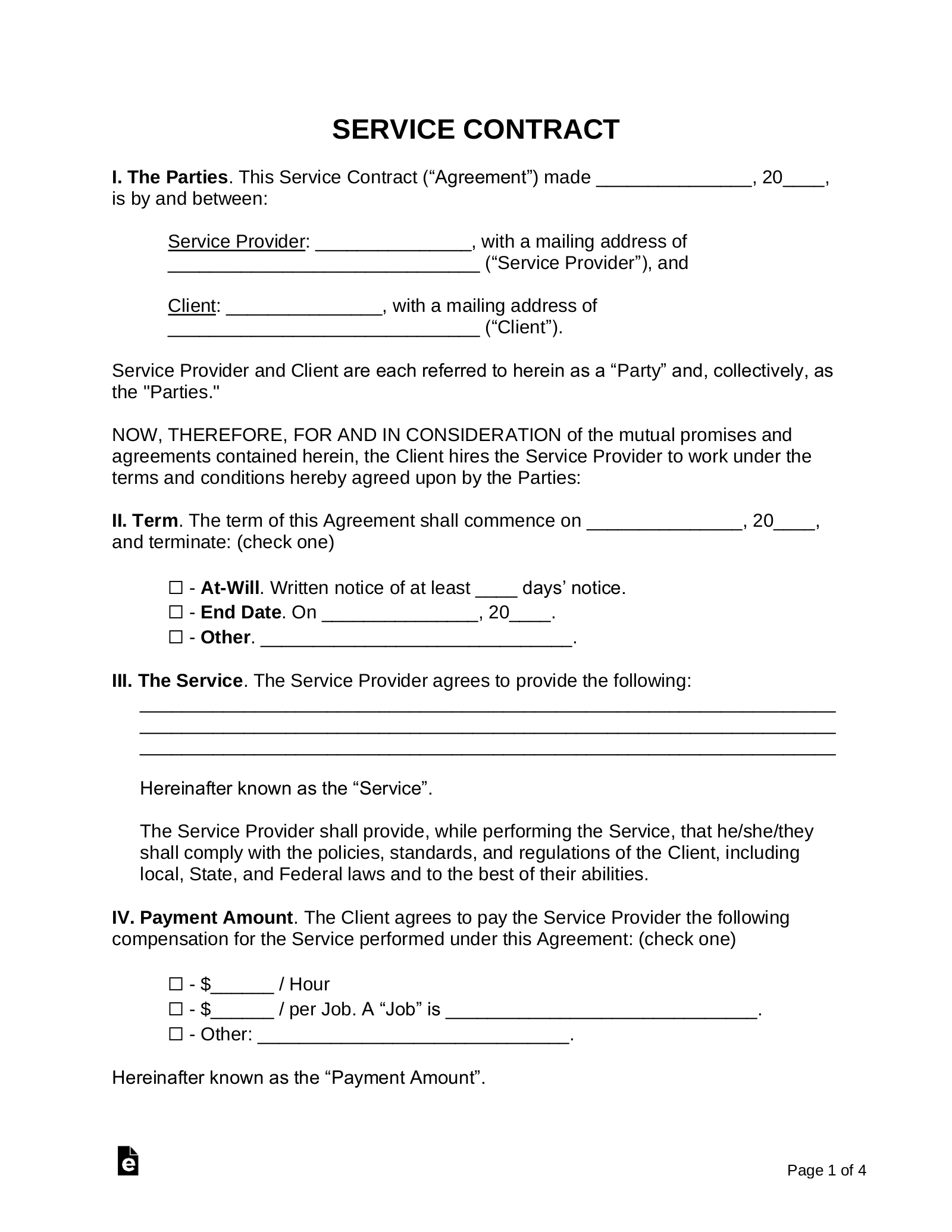 Marketing Service Agreement Template from eforms.com