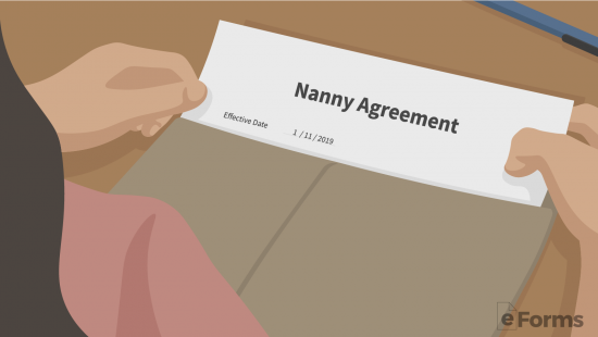 person taking out nanny agreement from manila envelope