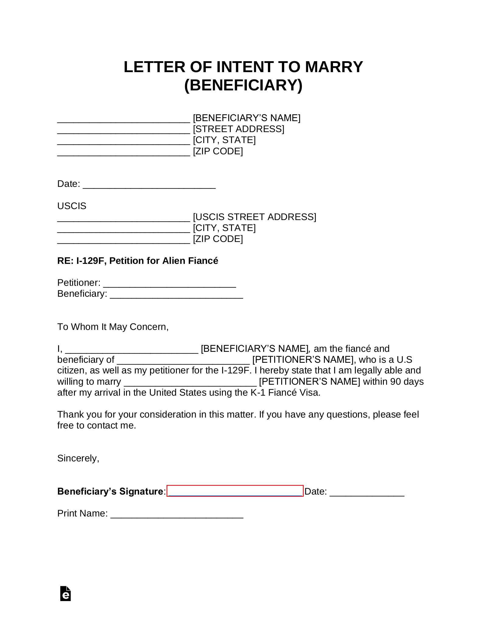 beneficiary certificate sample