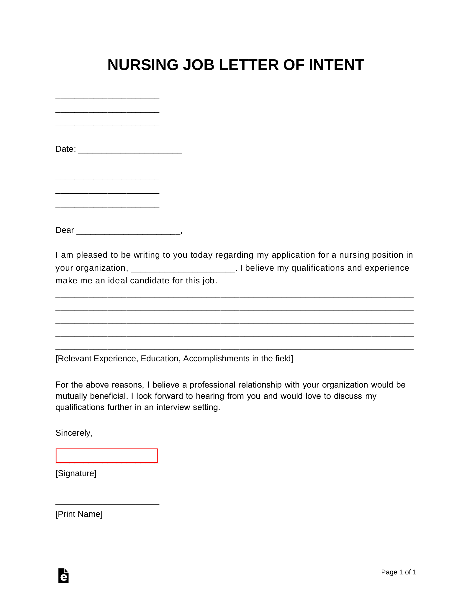 Resignation Letter Registered Nurse from eforms.com