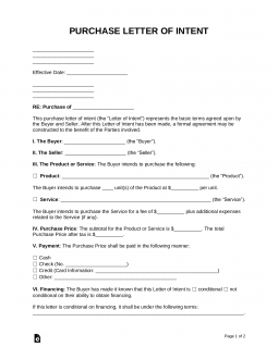 Purchase Letter of Intent Templates (3)