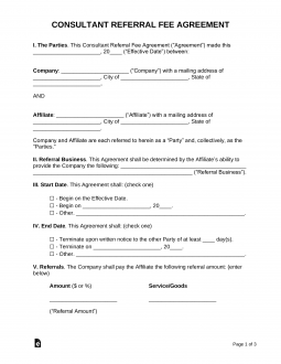 Consultant Referral Agreement
