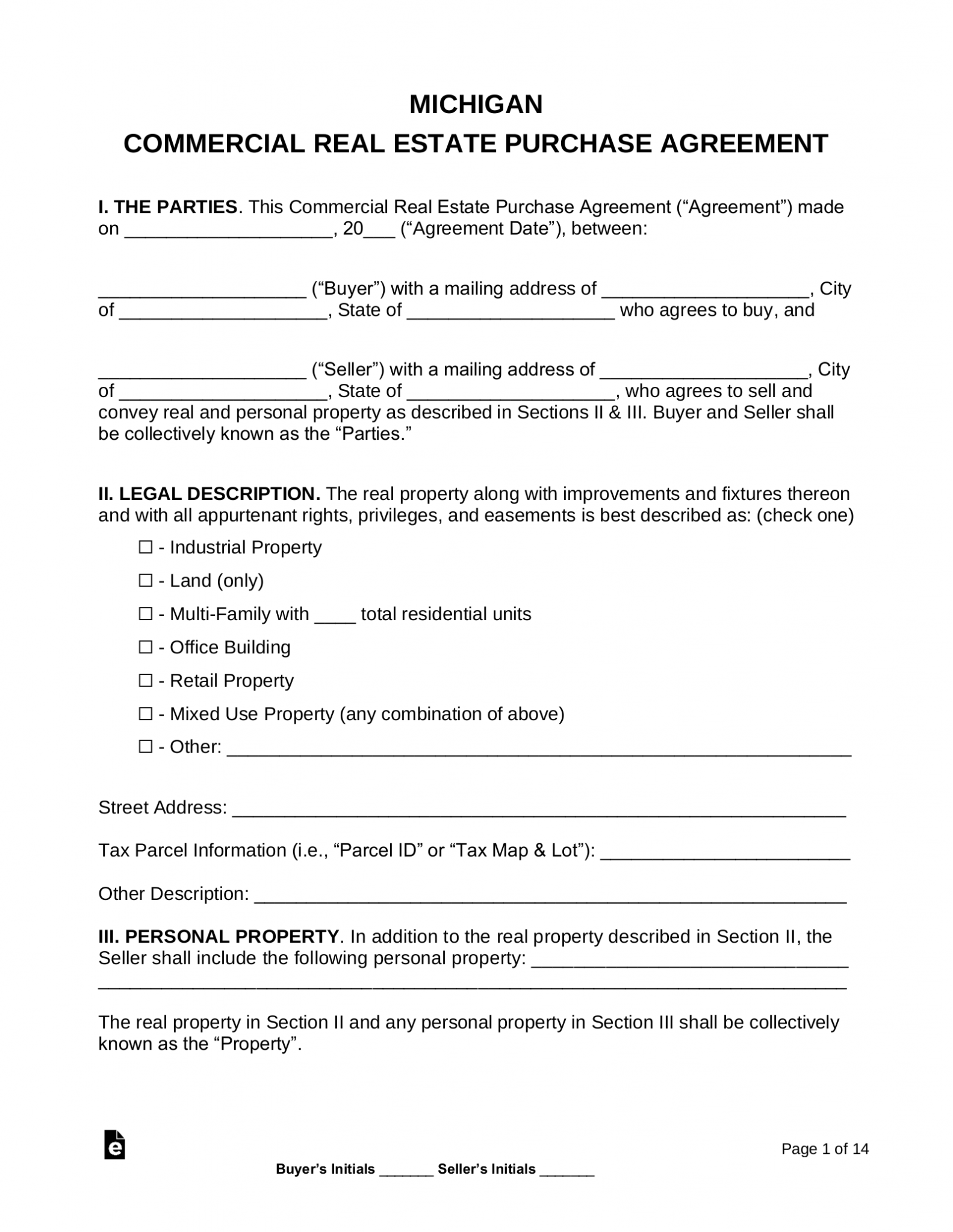 free-michigan-commercial-real-estate-purchase-and-sale-agreement-pdf