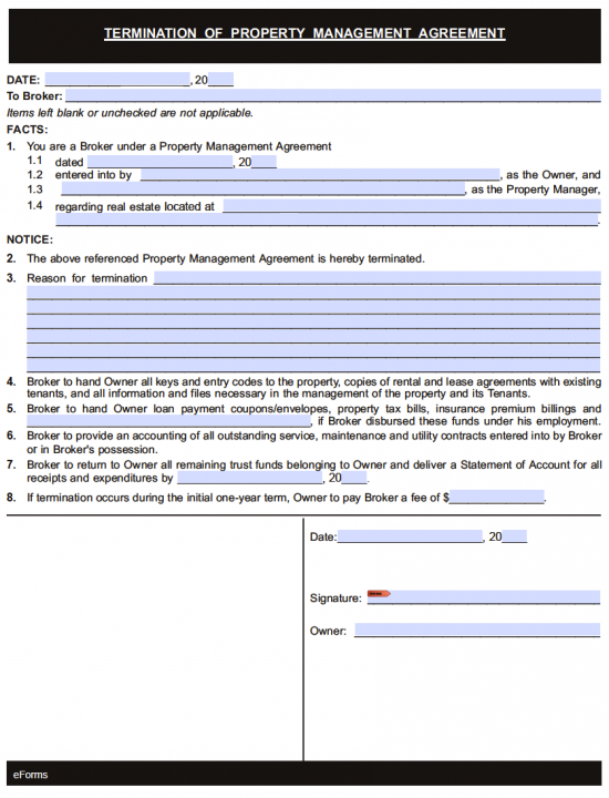 Free Property Management Agreement Termination Letter PDF Word EForms
