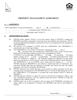 Free Idaho Property Management Agreement 