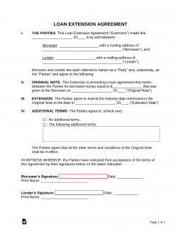 Loan Extension Agreement Template