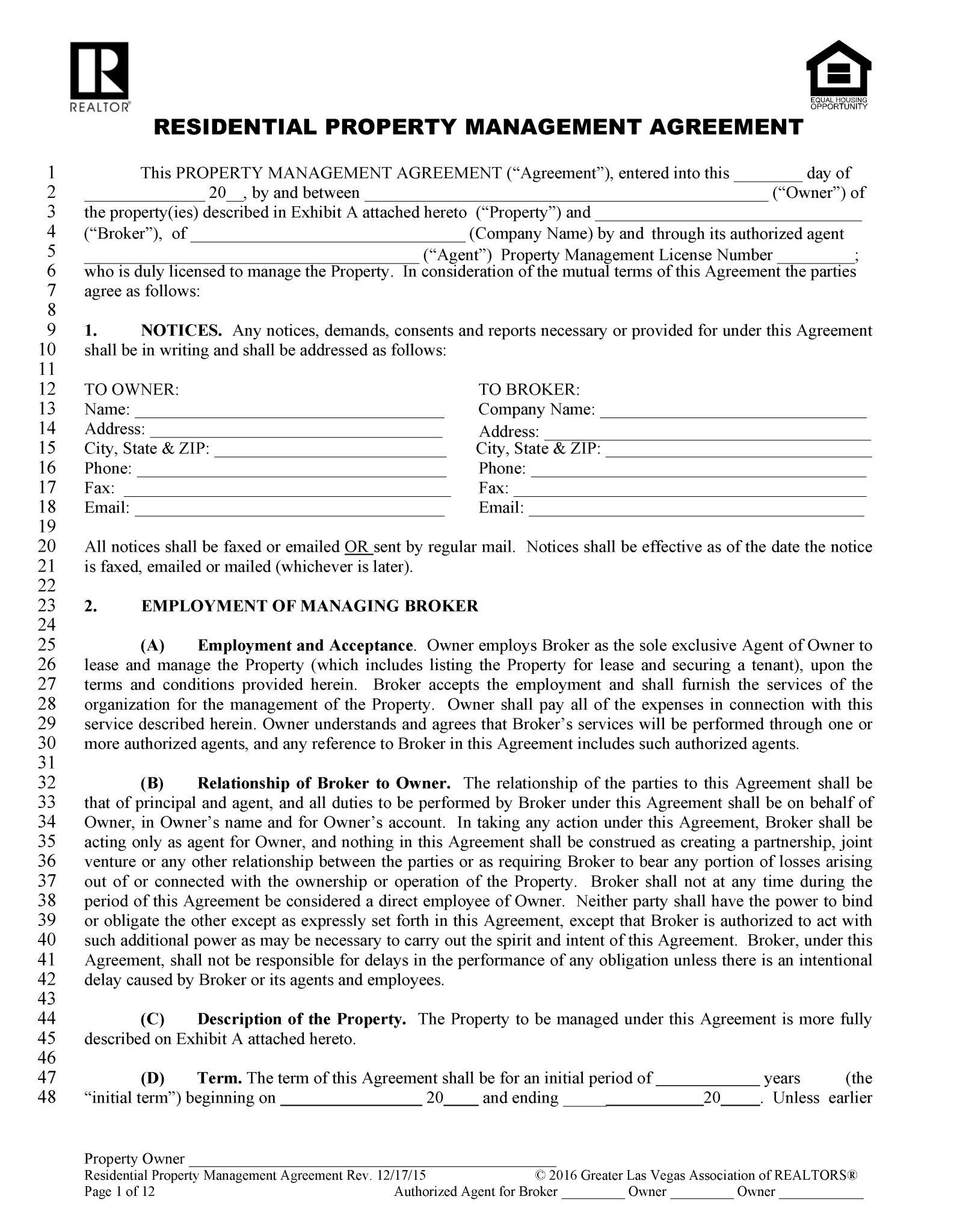 Free Nevada Property Management Agreement Commercial Residential   Nevada Property Mangement Agreement Sample 1 1591x2048 