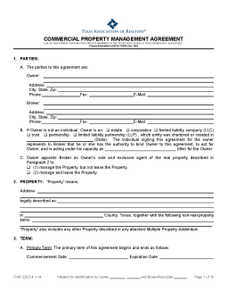 Free Texas Property Management Agreement | Commercial & Residential ...