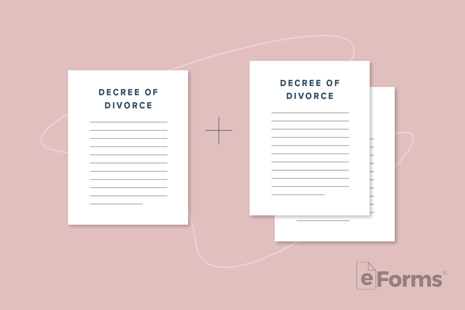 Decree of Divorce document with a set of 2 copies.