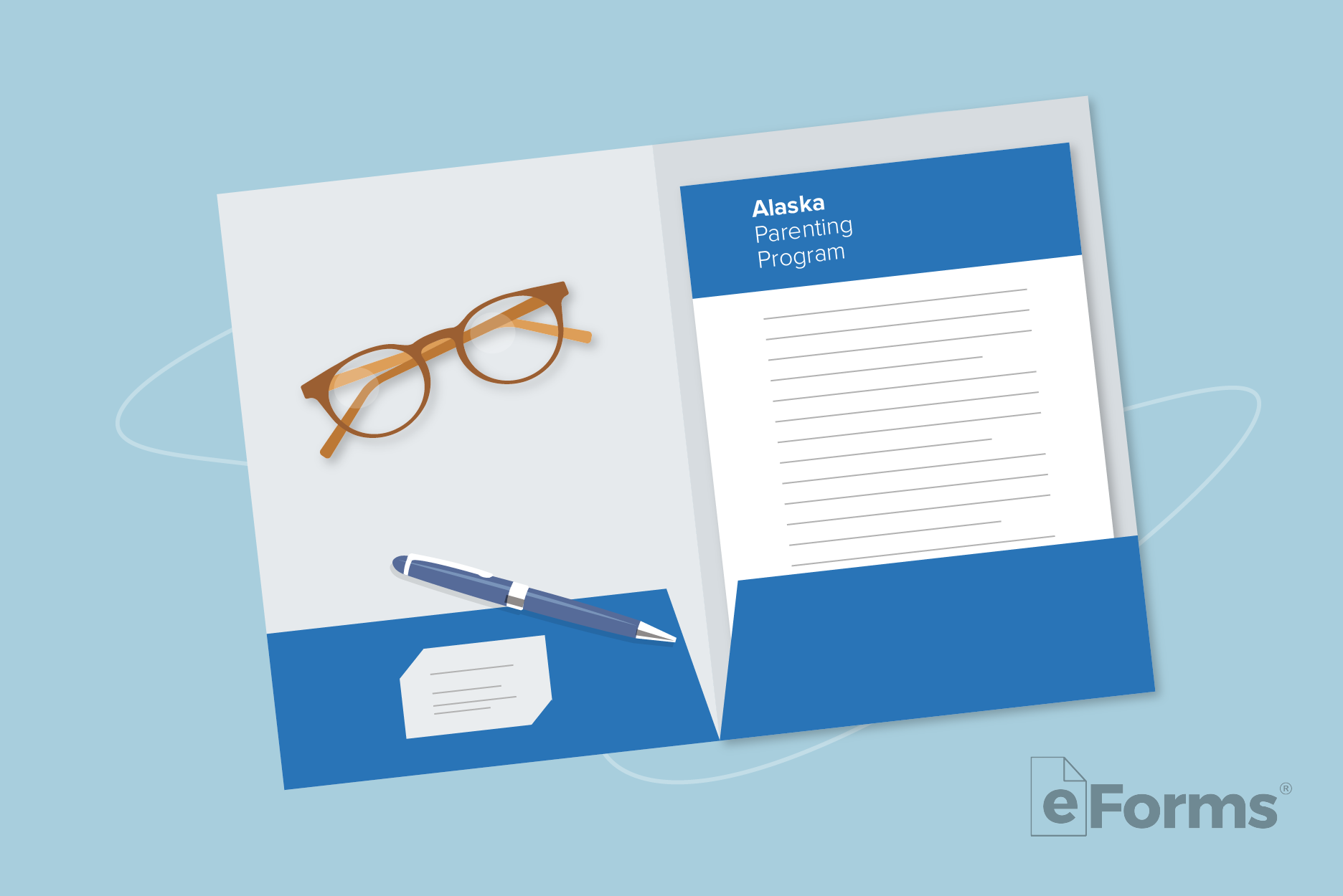 Folder with glasses representing Parenting Program.