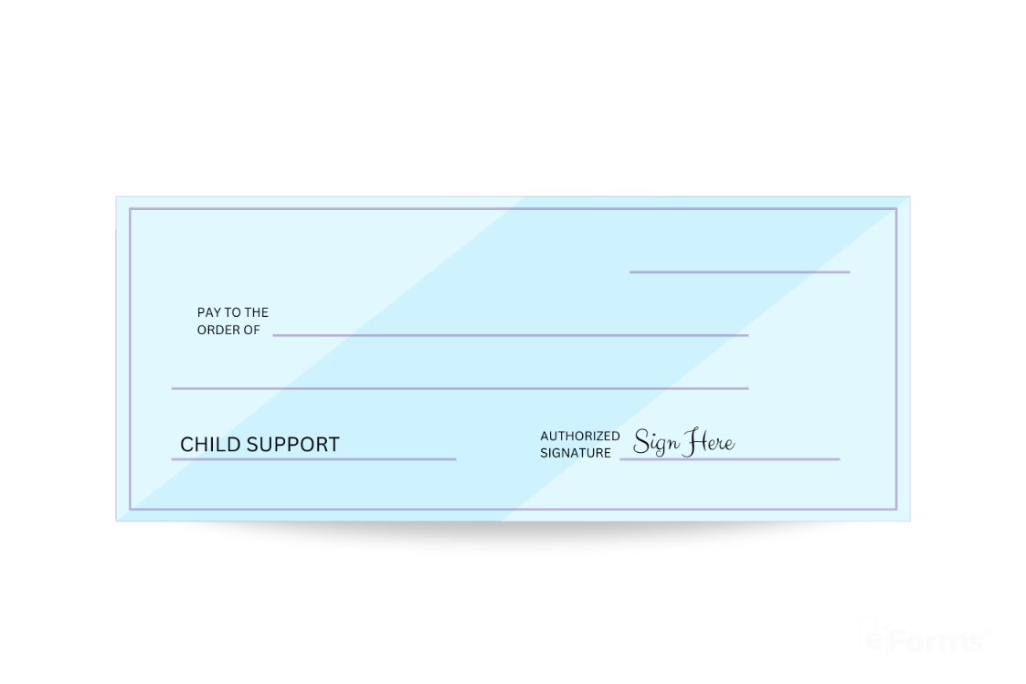 blank check for child support ready to be written