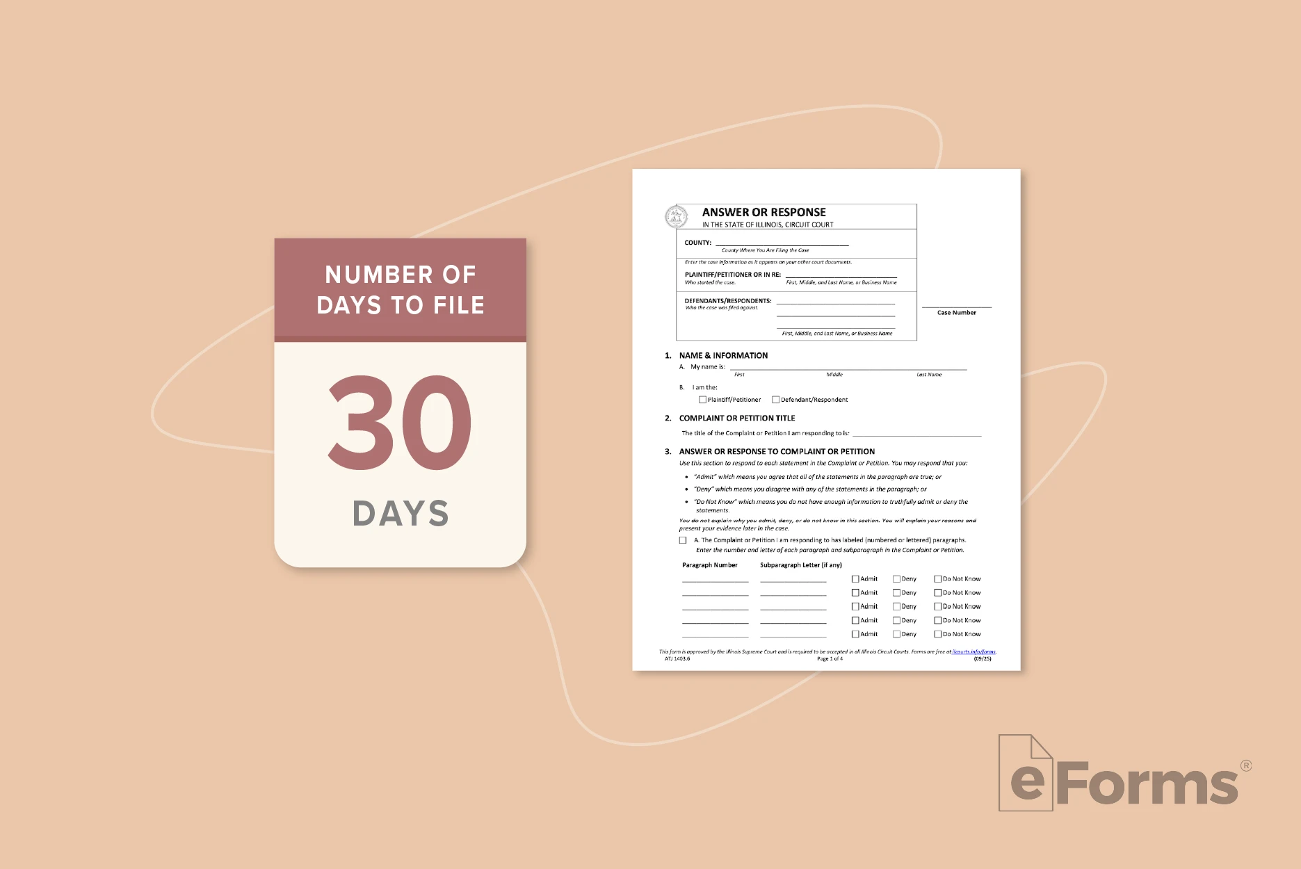 Answer or Response document with calendar page indicating "30 Days."