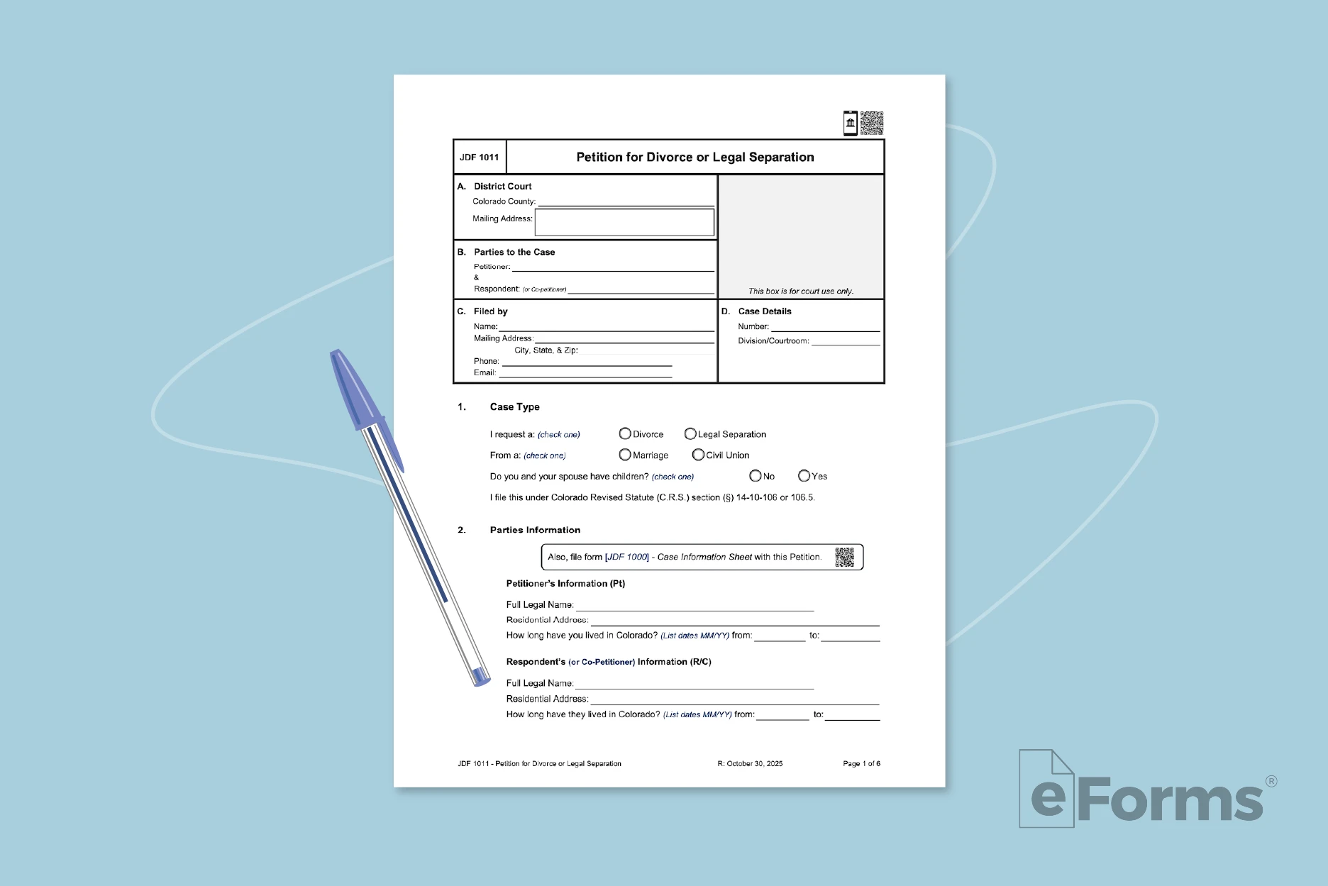 Initial Document with ball point pen.