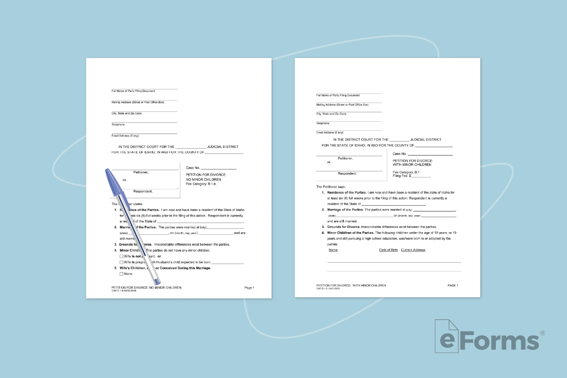 Pair of Divorce Documents.