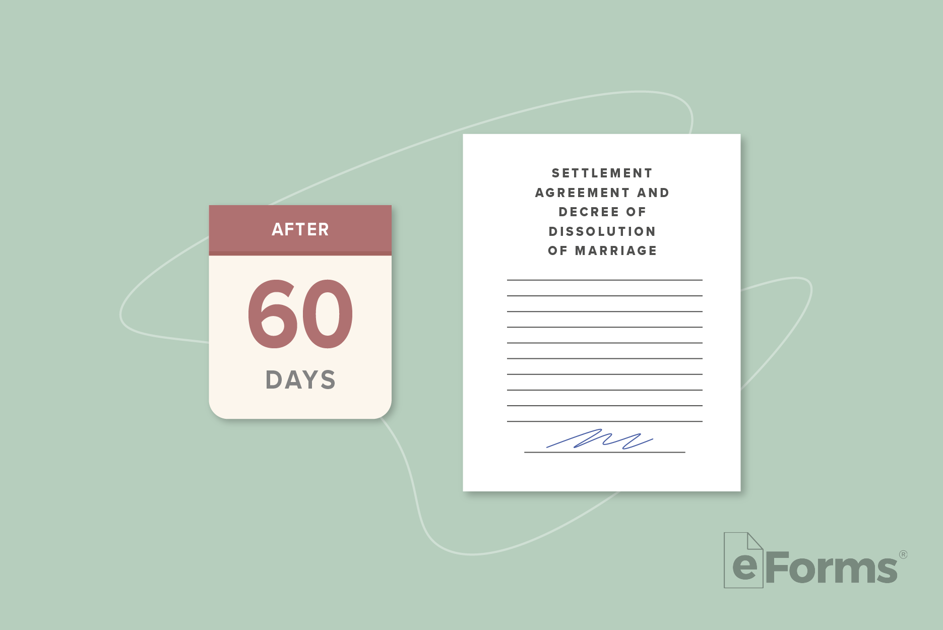 Settlement Agreement document with "60 Days" indicated on calendar page.