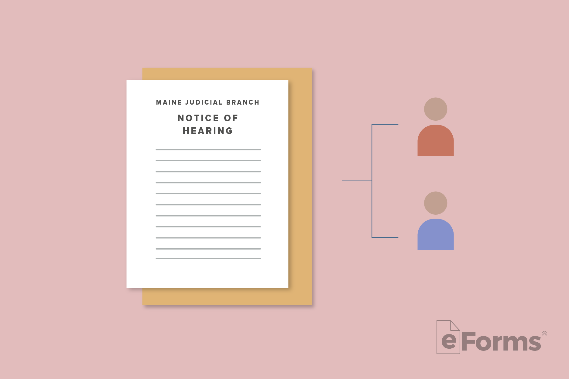 Icons of Notice of Hearing document and pair of spouses.