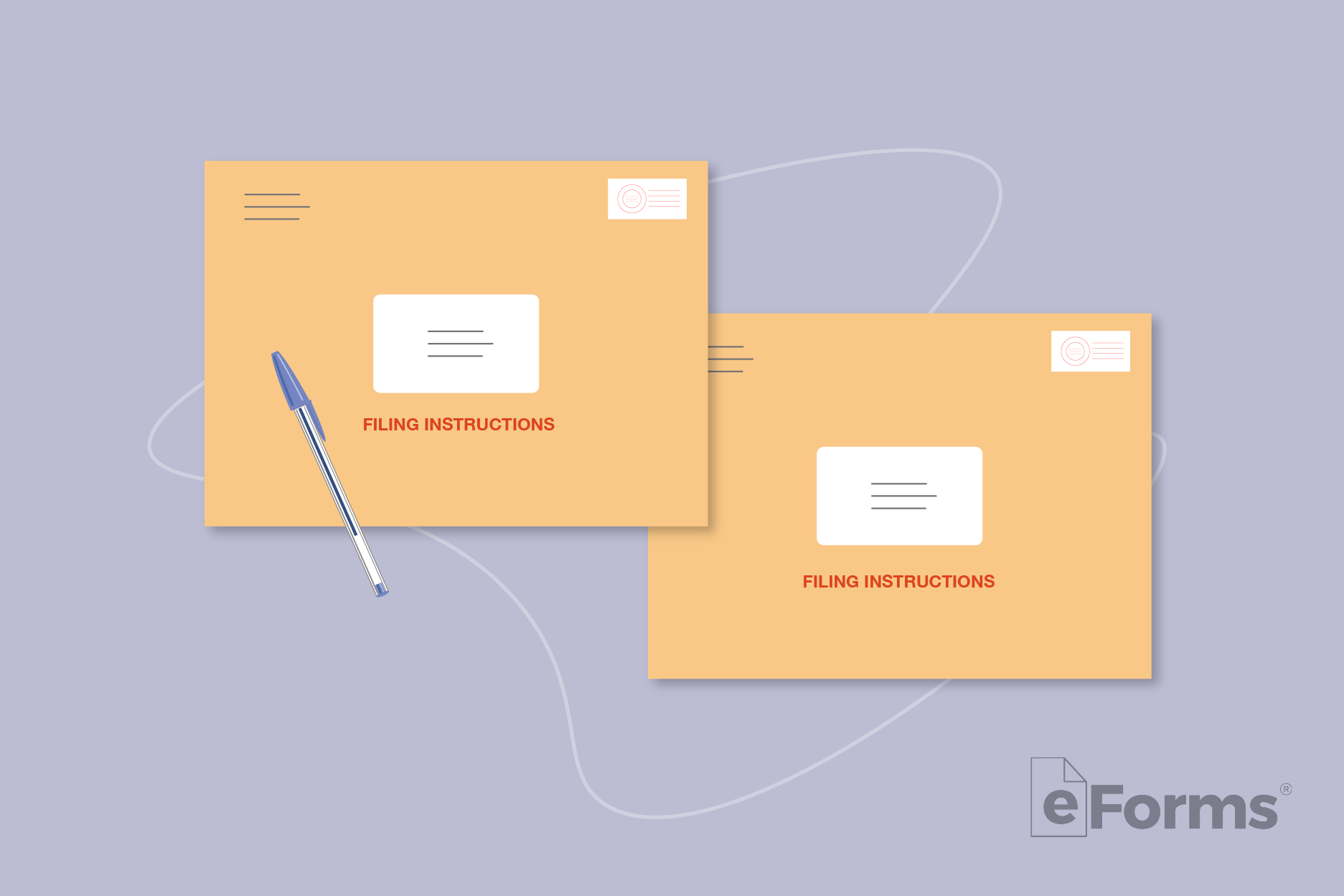 2 marked manila envelopes containing filing instructions.