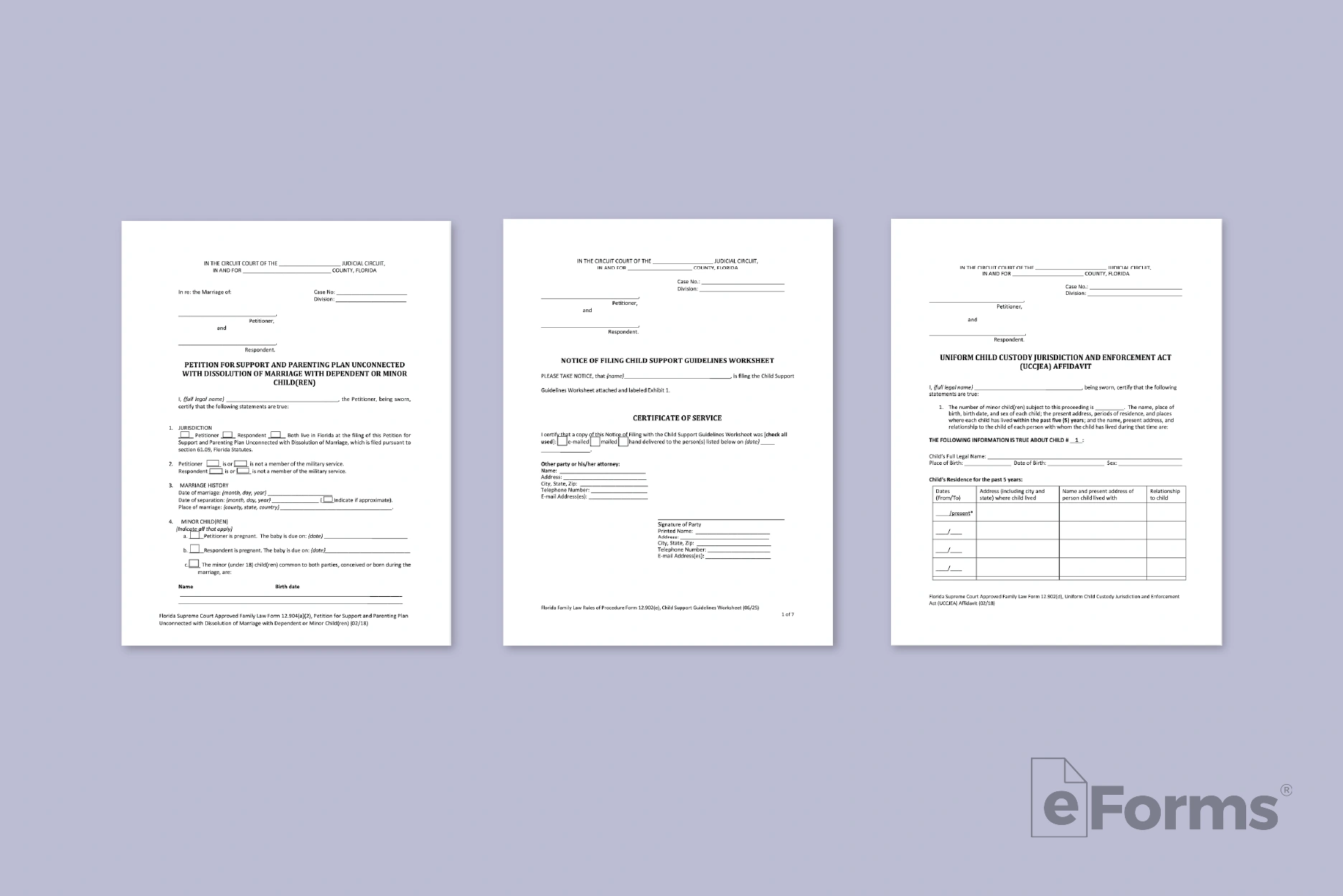 Set of 3 Parenting Documents.