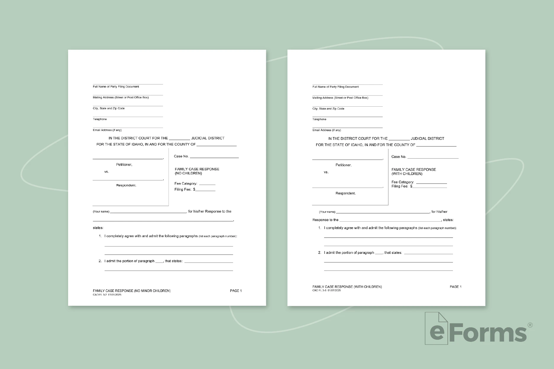 Pair of Respond to Petition documents.