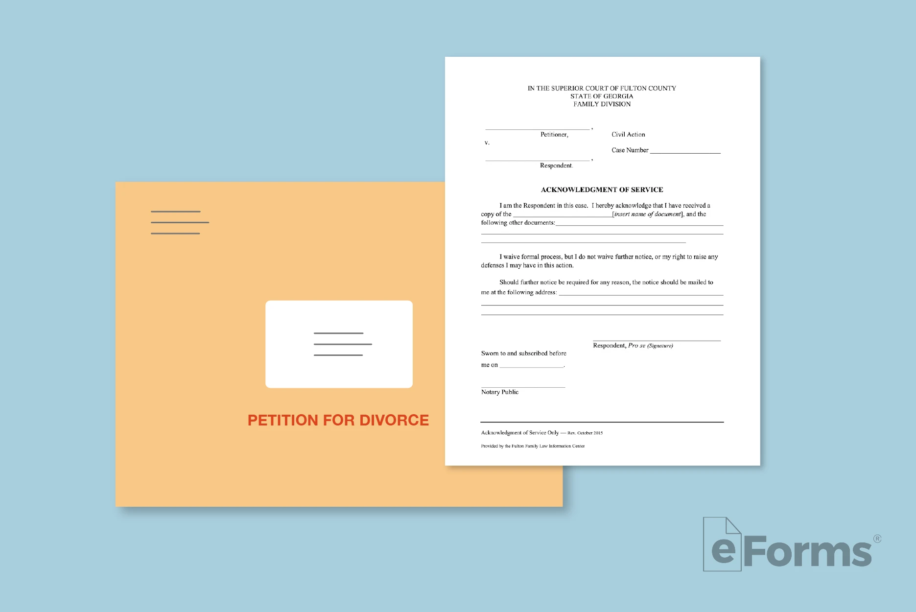 Petition form with manila envelope.