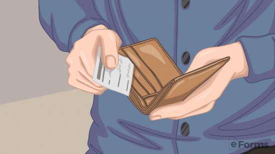 man putting advance directive card in wallet