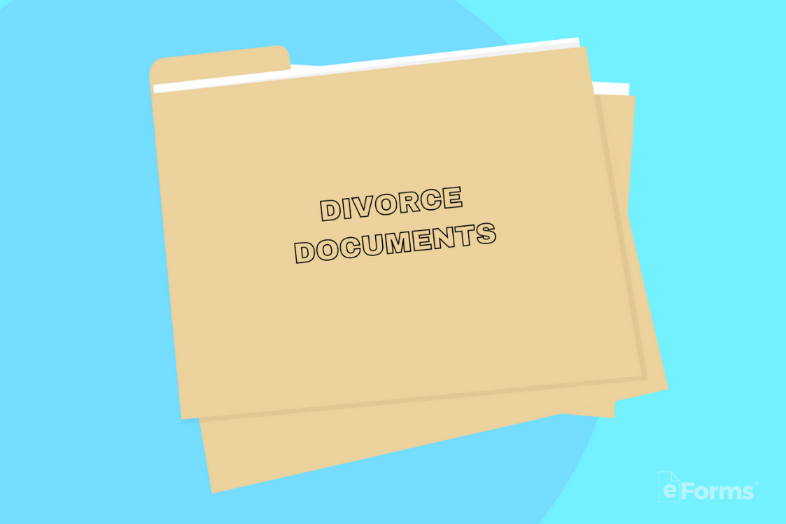 divorce documents in folders