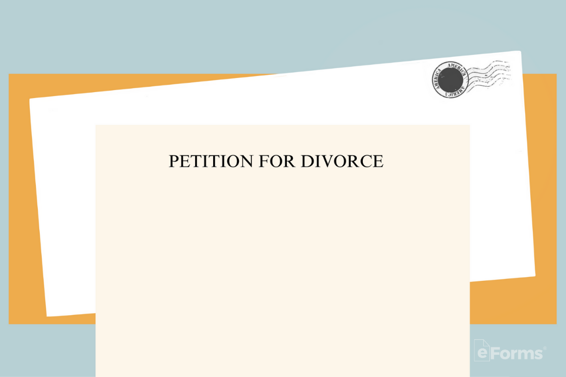 petition for divorce documents being prepared for mailing