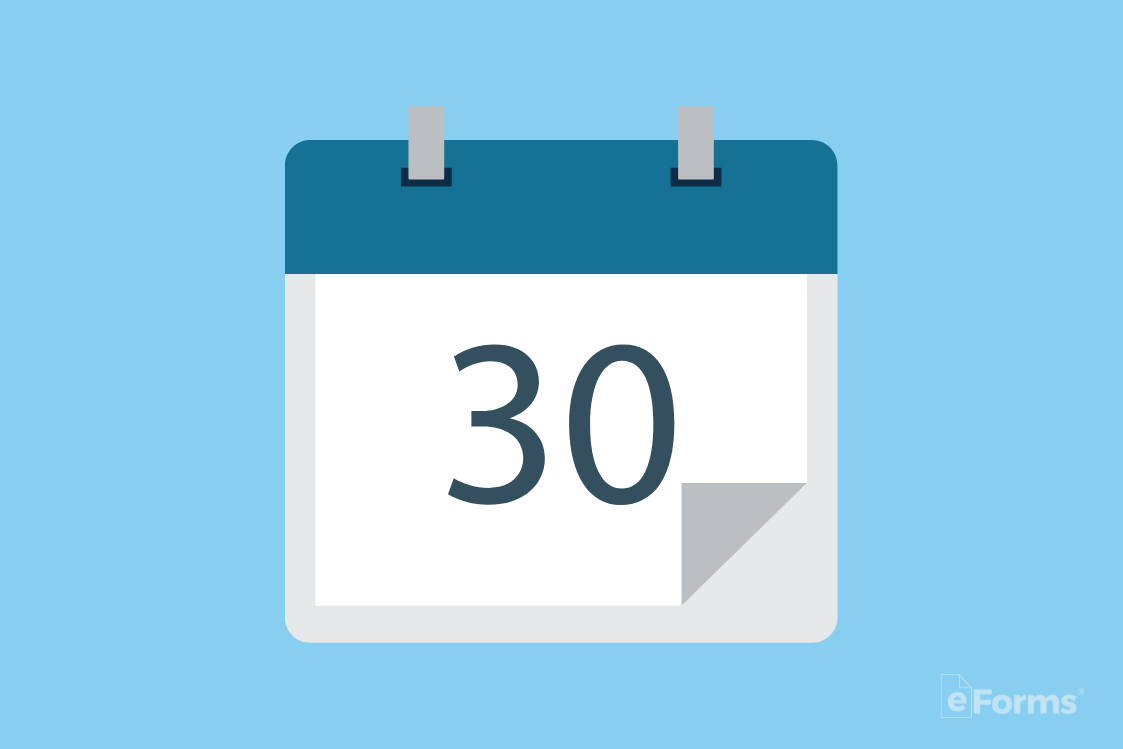 calendar depicting 30 day wait