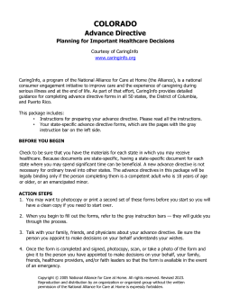 Colorado Advance Directive Form
