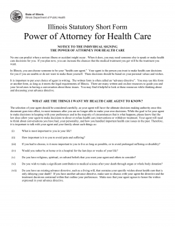 Illinois Advance Directive Form