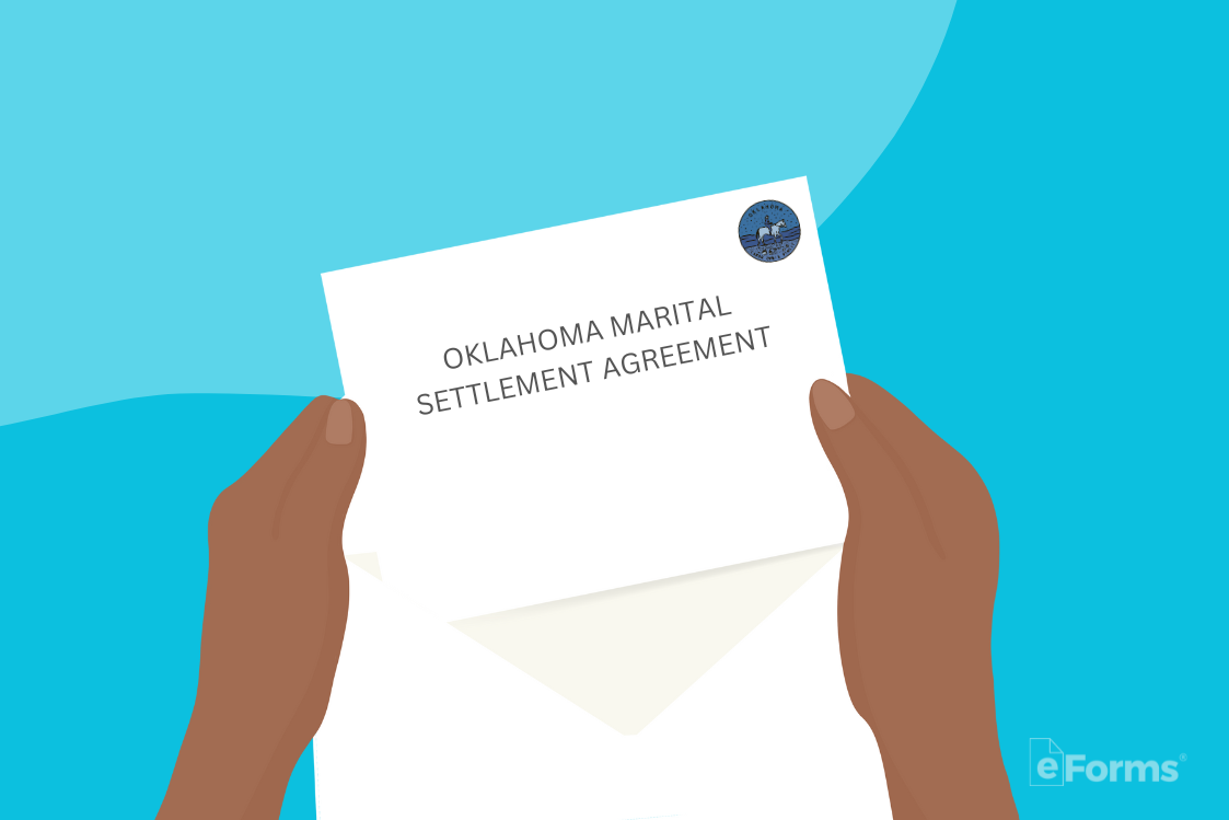 Oklahoma marital settlement agreement paperwork in persons hands