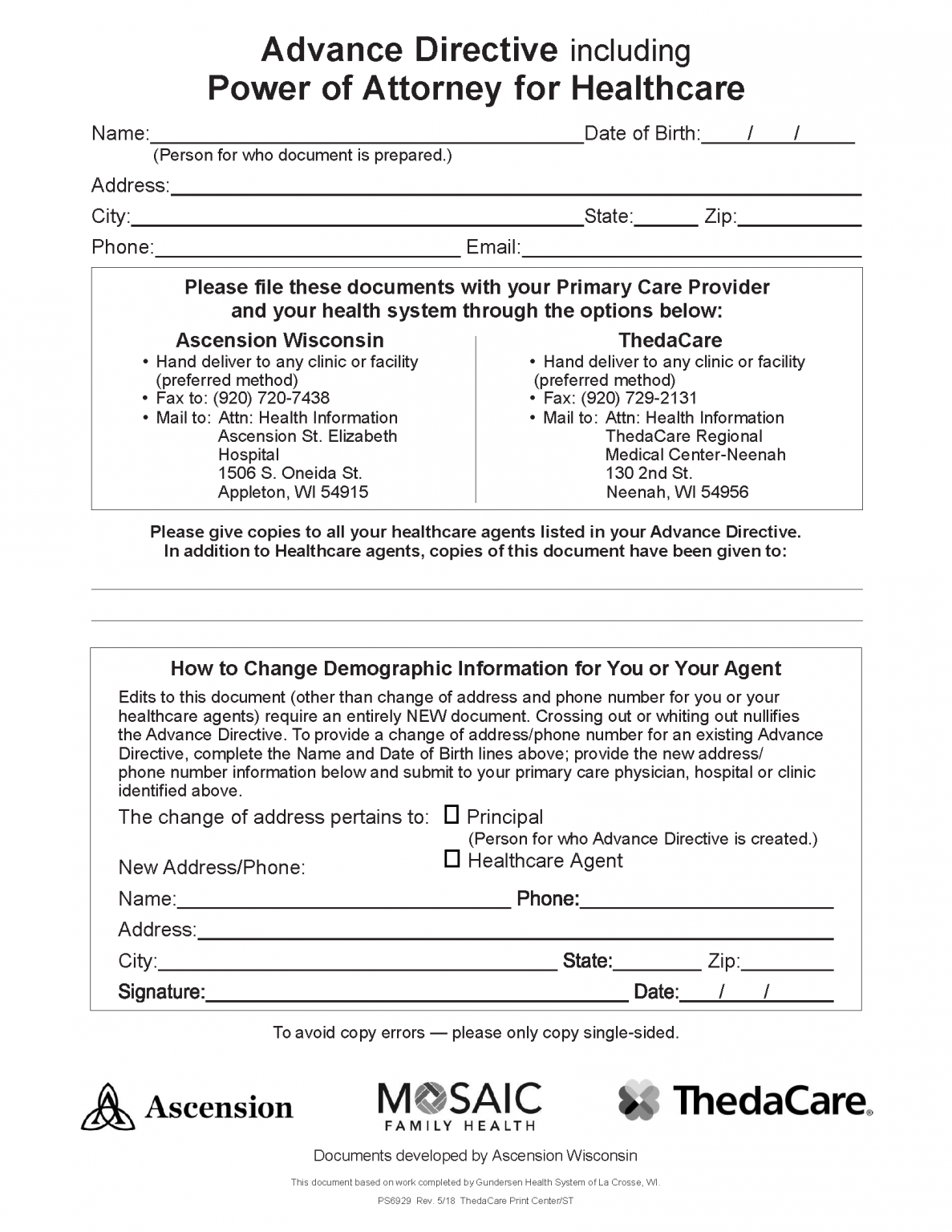 Free Wisconsin Advance Directive Form - PDF – eForms