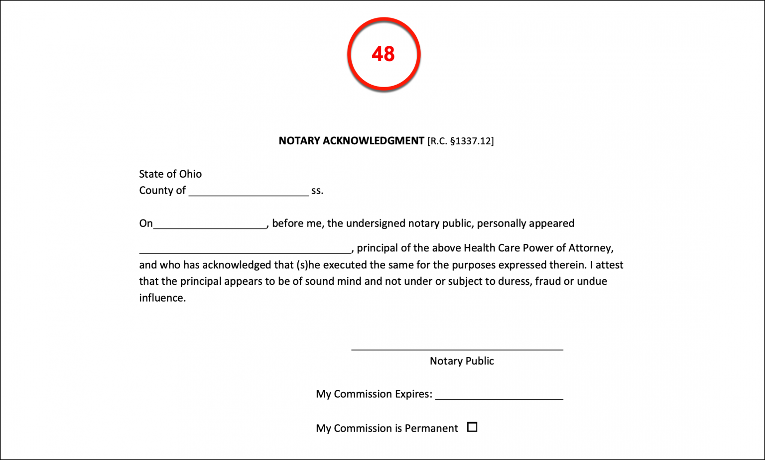 Free Ohio Advance Directive Form - PDF – eForms