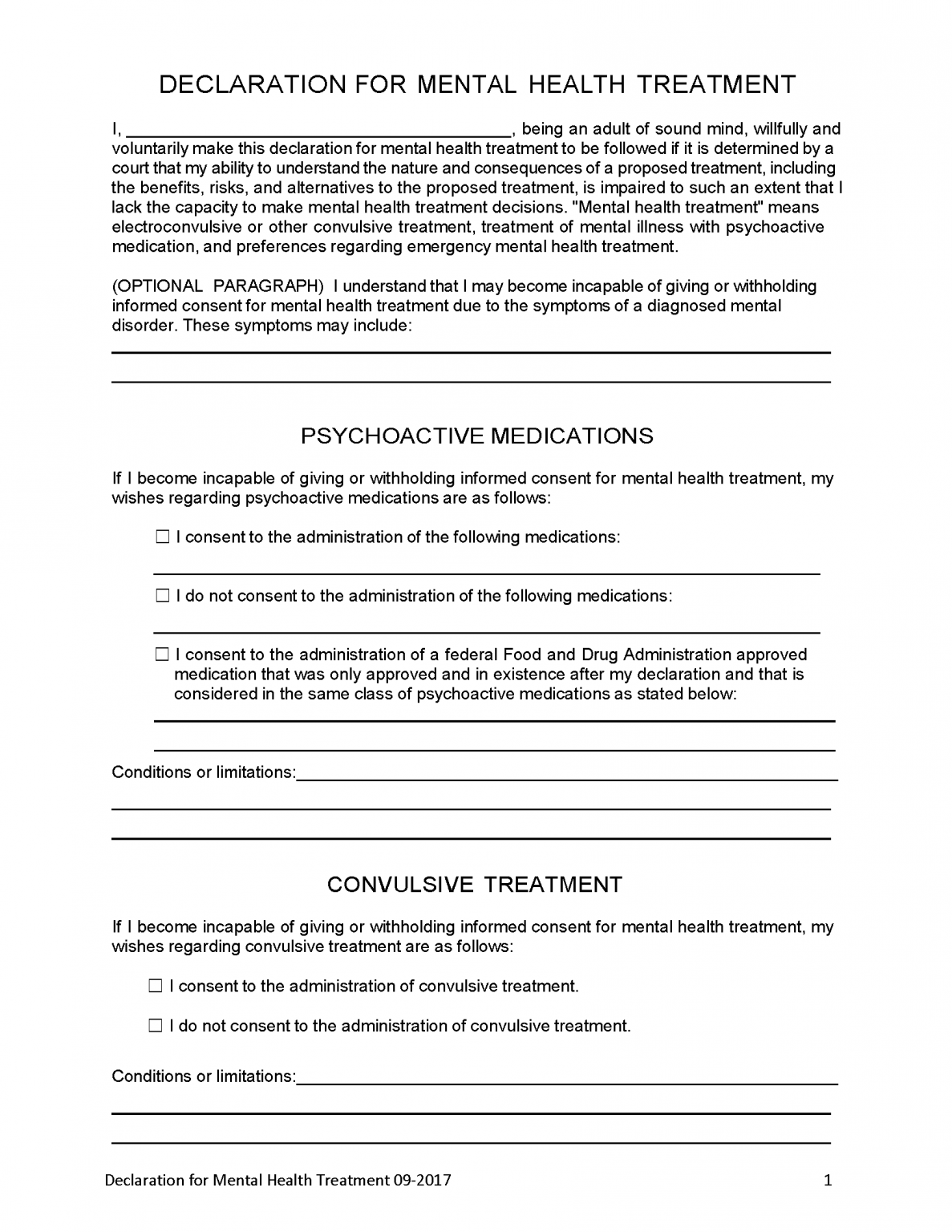 Free Texas Advance Directive Form PDF eForms