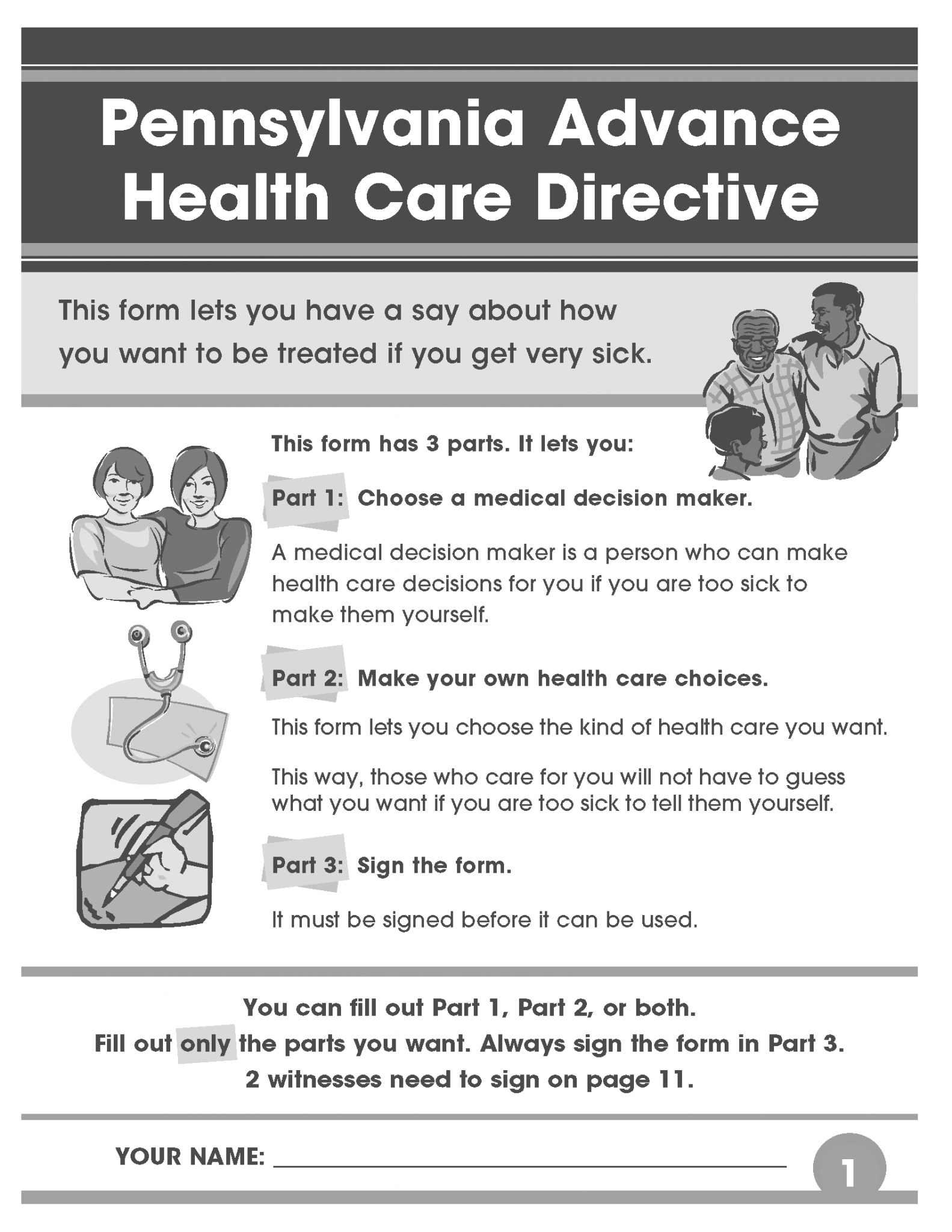 Free Pennsylvania Advance Directive Form PDF EForms