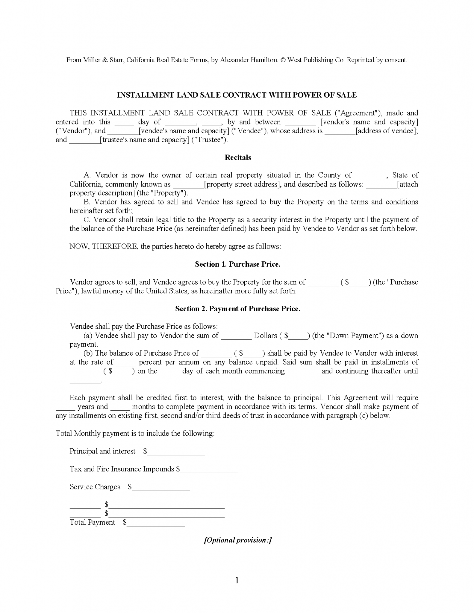 Free California Land Contract Template - PDF | Word – eForms