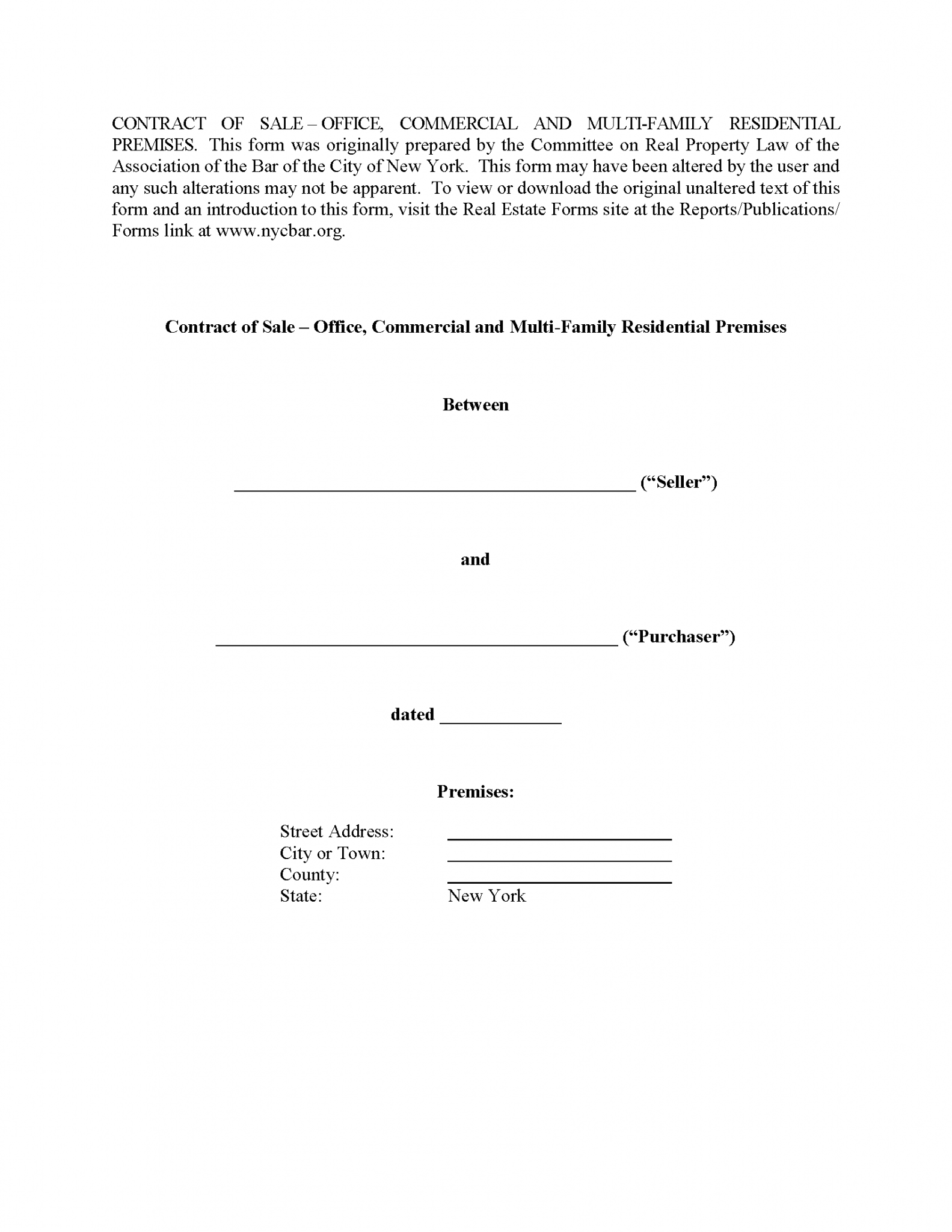 Free New York Land Contract Template PDF Word eForms