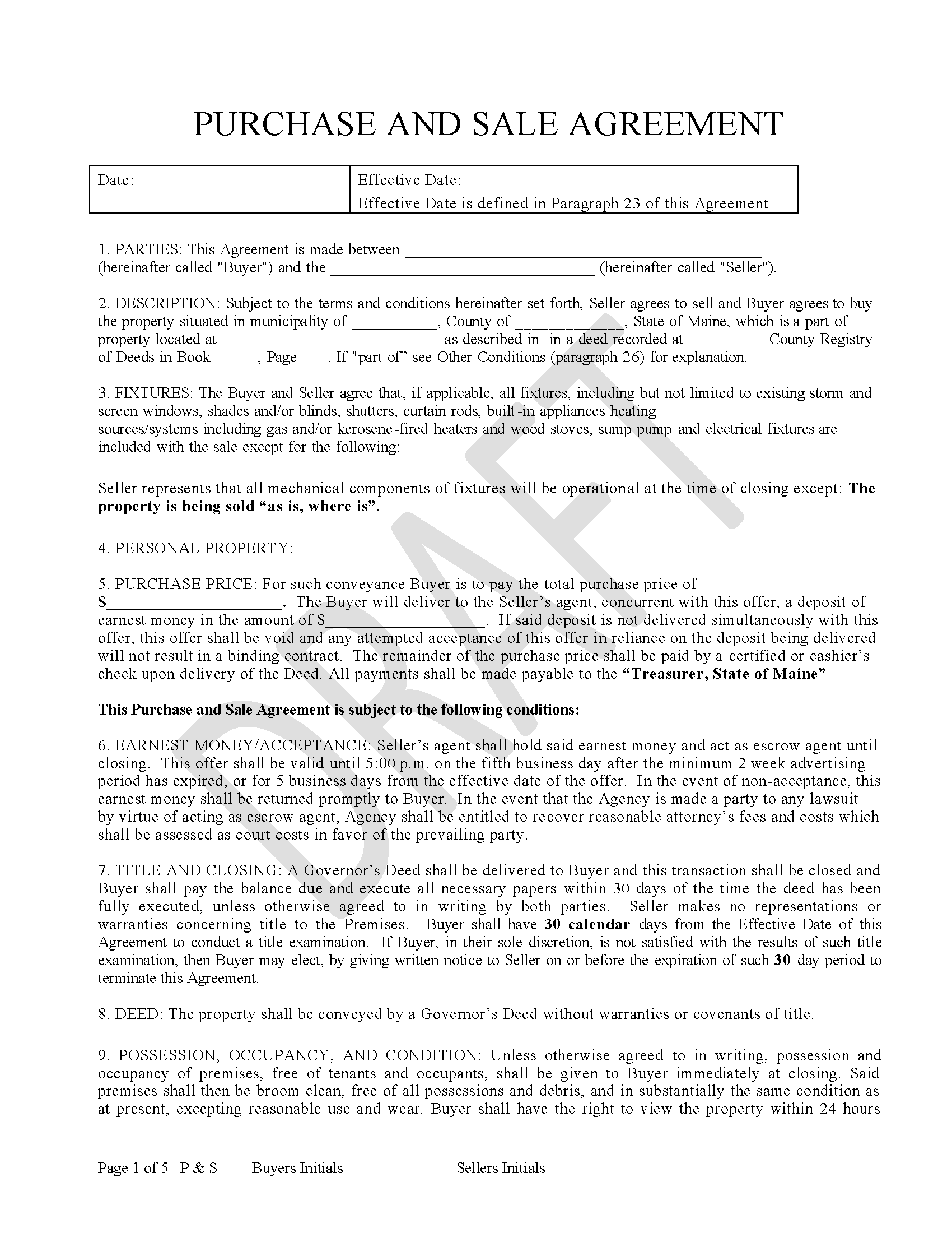 Free Maine Land Contract Template - PDF | Word – eForms