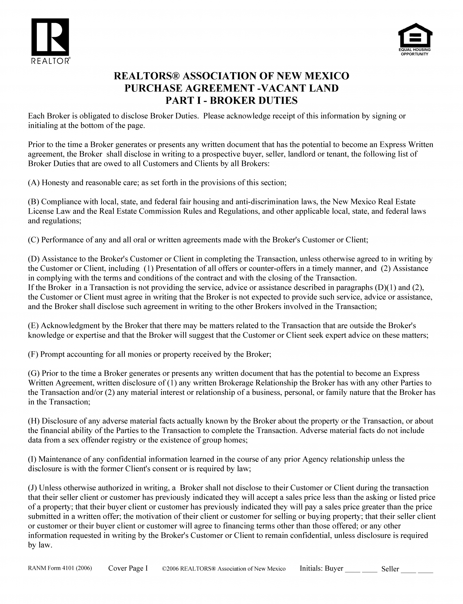 Free New Mexico Land Contract Template PDF Word eForms