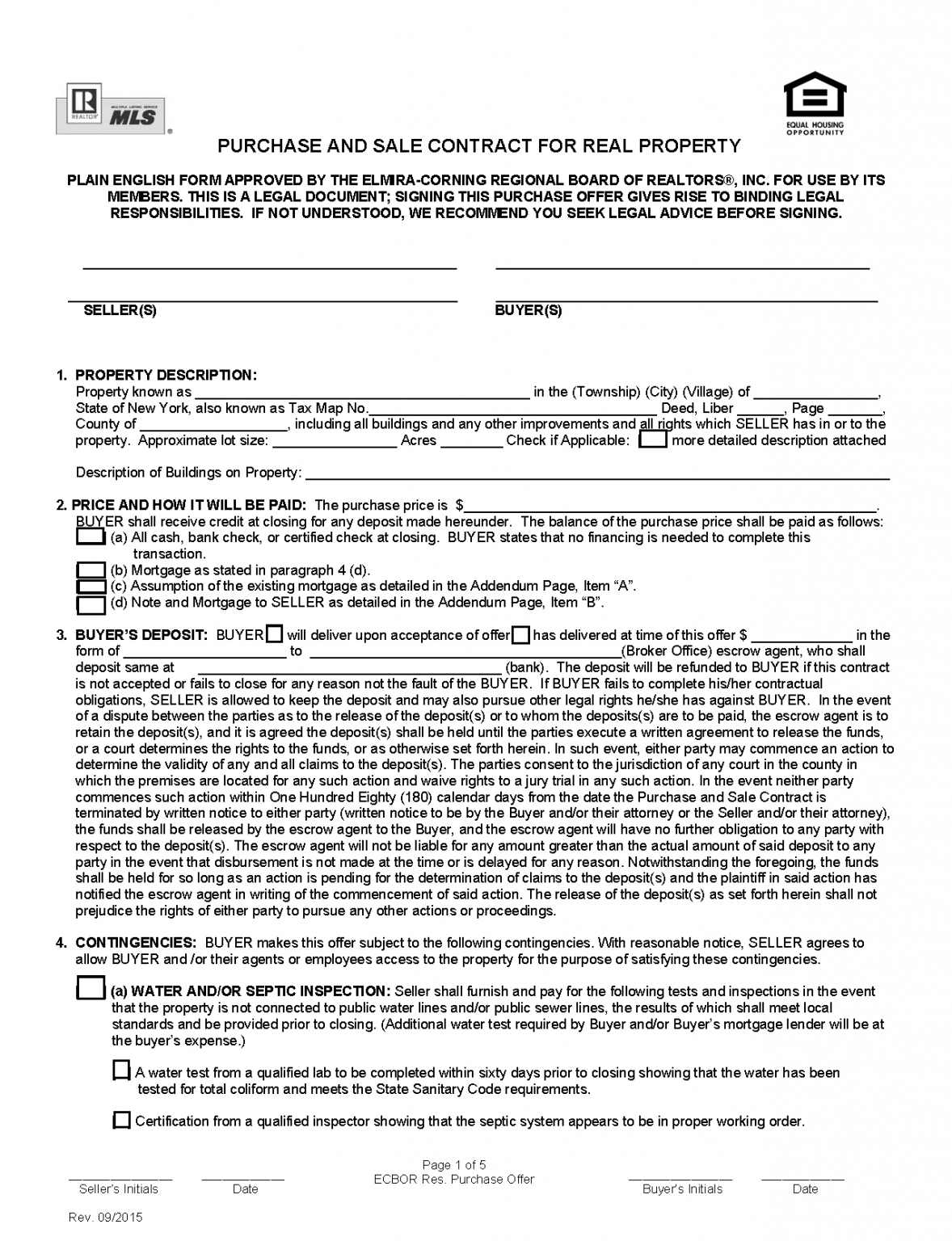 Free New York Land Contract Template PDF Word eForms