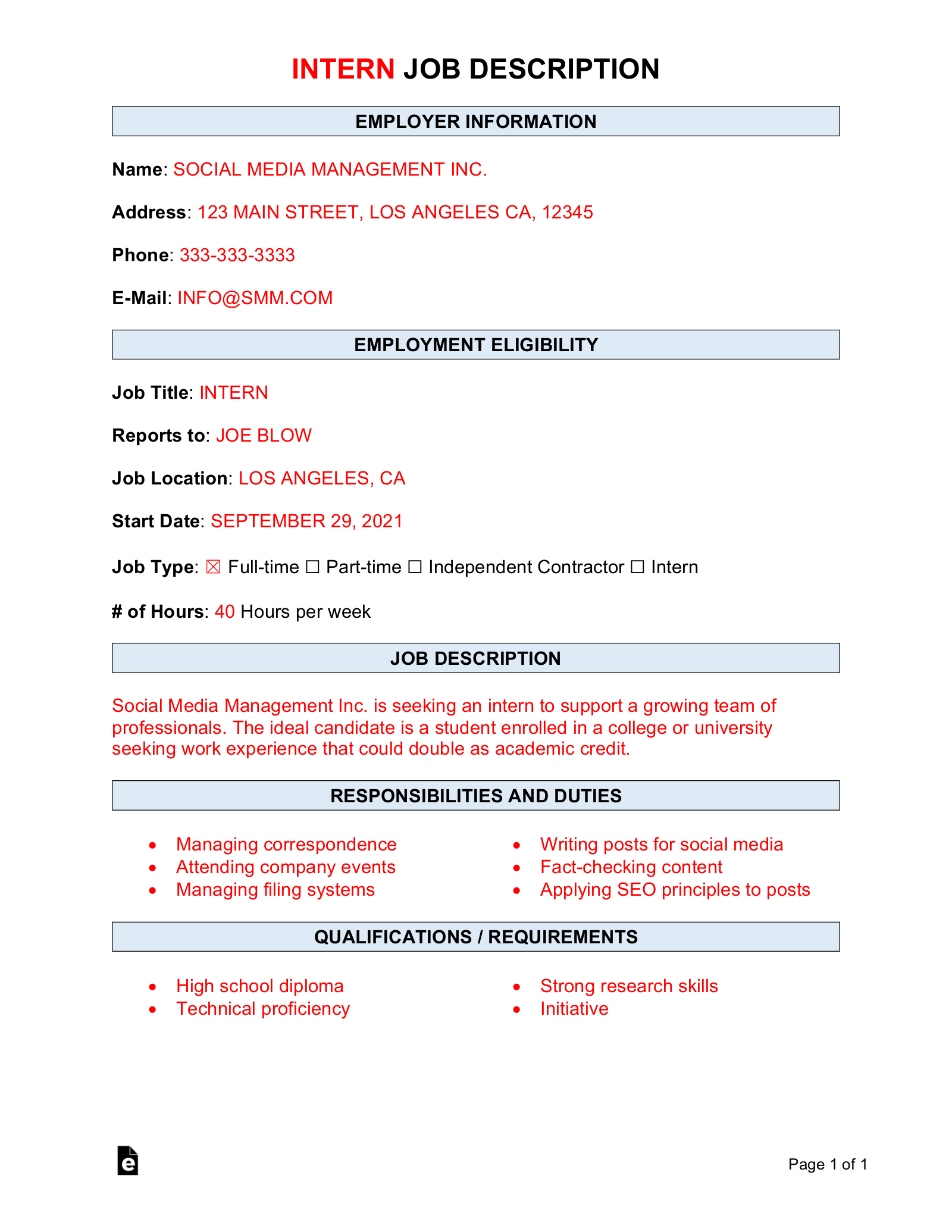 free-intern-job-description-template-sample-pdf-word-eforms