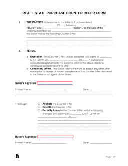 Real Estate Purchase Counter-Offer Form