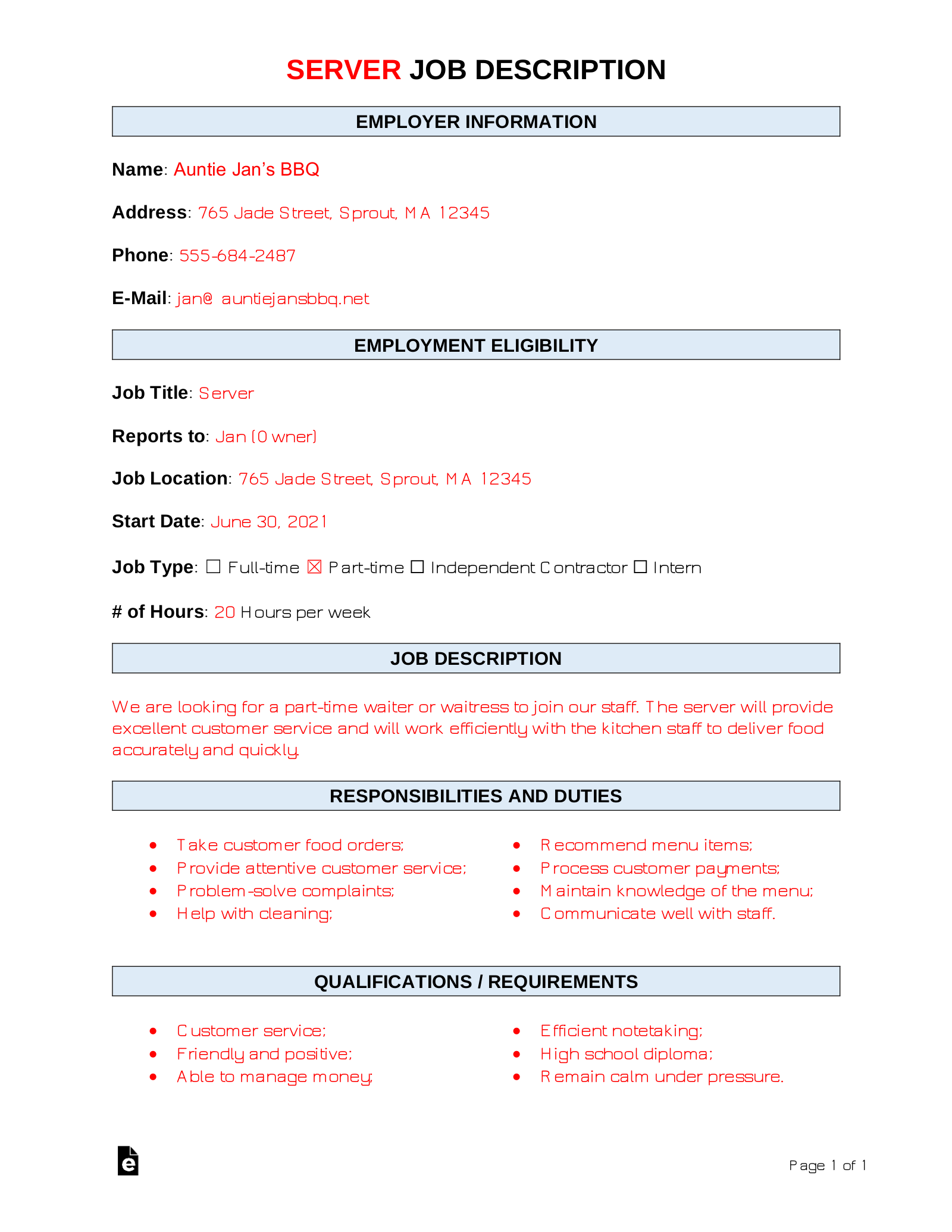 free-server-job-description-template-sample-word-pdf-eforms