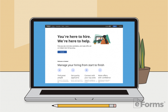 laptop screen showing job listing website