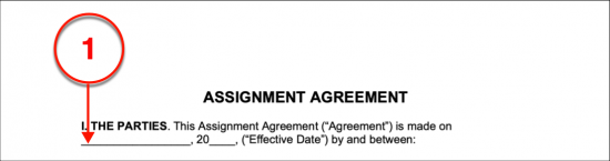 assignment agreement to