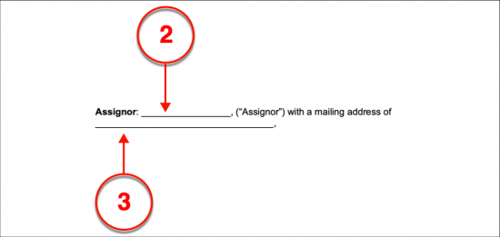 assignment agreement to