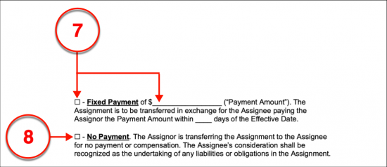 letter of assignment for payment