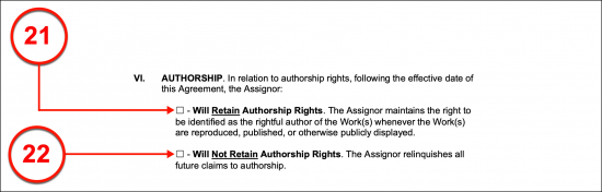 copyright assignment clause