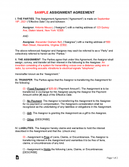 agreement assignment clause