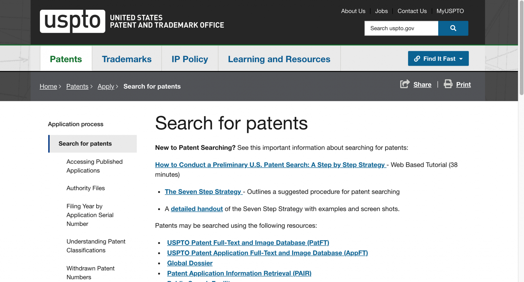 patent assignment center